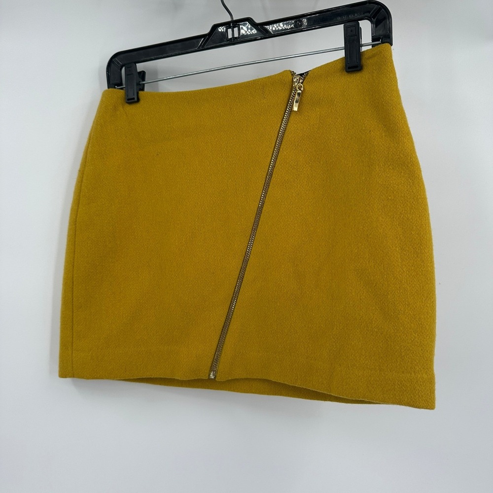 Womens Preppy Wool Blend Mini Skirt Size 4 Academia Bold Asymmetrical Wool Blend